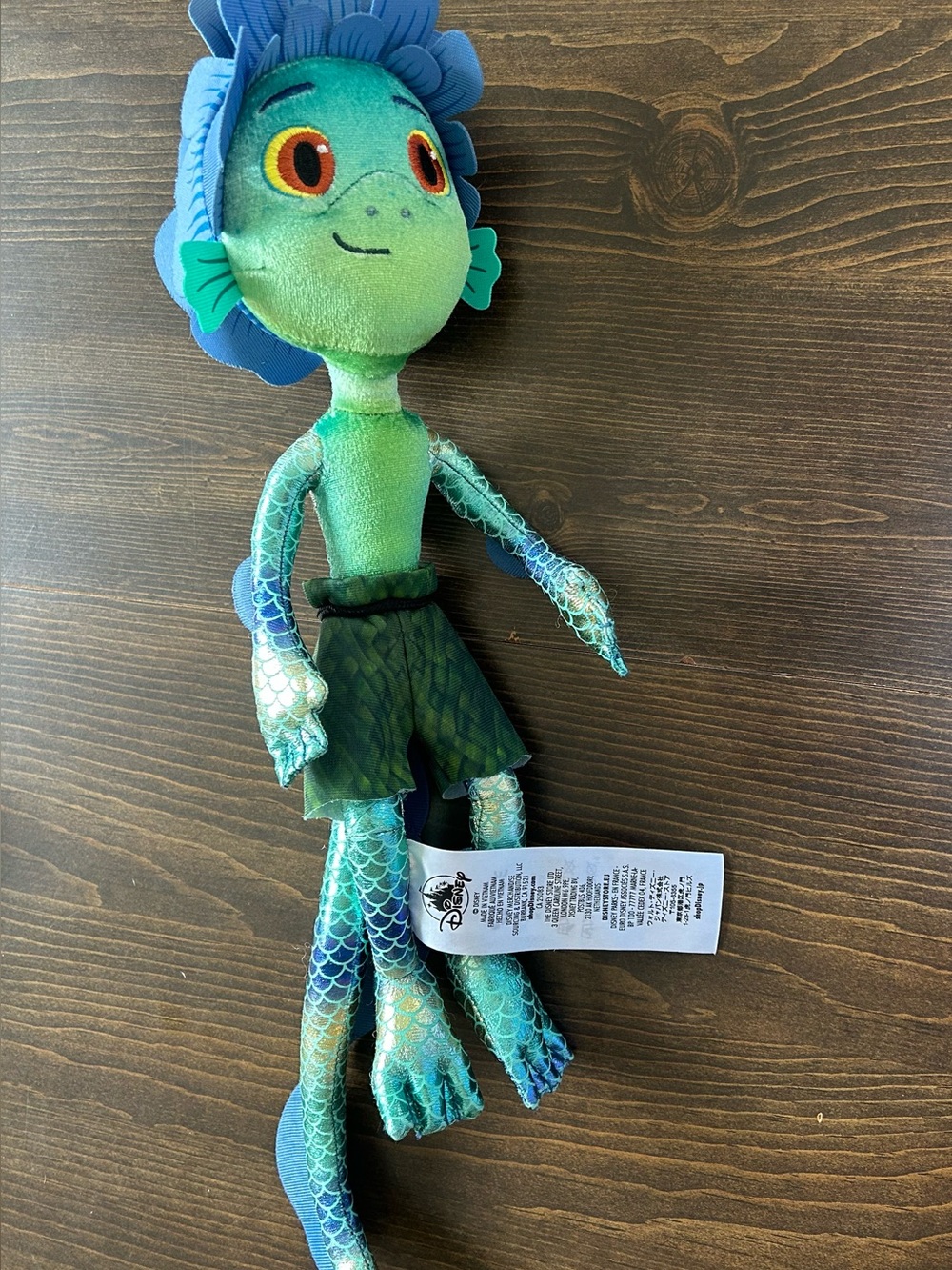 Disney Pixar Luca Sea Monster Plush Doll 16” Disney Store Blue Green Rare